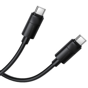 Дата кабель Borofone BX123 Leya Type-C to Type-C 60W (1m) – Чорний