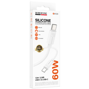Дата кабель Borofone BX123 Leya Type-C to Type-C 60W (1m) – Білий