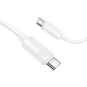 Дата кабель Borofone BX123 Leya Type-C to Type-C 60W (1m) – Білий