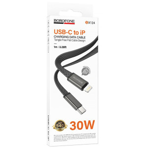 Дата кабель Borofone BX124 Peace Type-C to Lightning 30W (1m) – Чорний