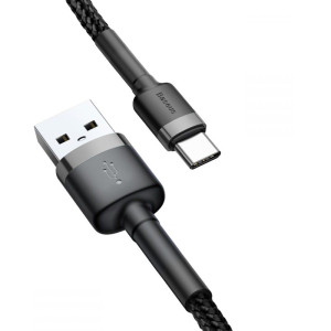Дата кабель Baseus Cafule USB to Type-C Cable 3A (1m) (CATKLF-B) – Черный