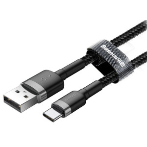 Дата кабель Baseus Cafule USB to Type-C Cable 3A (1m) (CATKLF-B) – Черный