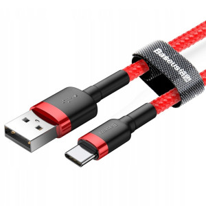 Дата кабель Baseus Cafule USB to Type-C Cable 3A (1m) (CATKLF-B) – Красный