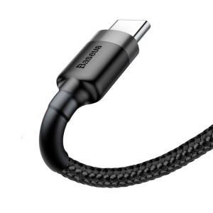 Дата кабель Baseus Cafule USB to Type-C Cable 3A (0.5m) (CATKLF-A) – Сірий