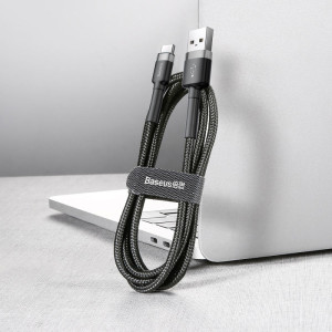 Дата кабель Baseus Cafule USB to Type-C Cable 3A (0.5m) (CATKLF-A) – Сірий