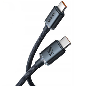 Дата кабель Baseus Crystal Shine Series Type-C to Type-C 100W (2m) (CAJY00070) – Чорний