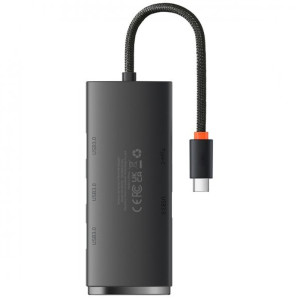 Перехідник HUB Baseus Lite Series 4in1 (Type-C to 4xUSB 3.0) 25cm (WKQX03) – Чорний