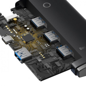 Перехідник HUB Baseus Lite Series 4in1 (Type-C to 4xUSB 3.0) 25cm (WKQX03) – Чорний