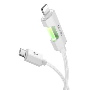 Дата кабель Hoco U123 Regent colorful 27W Type-C to Lightning (1.2m) – Сірий