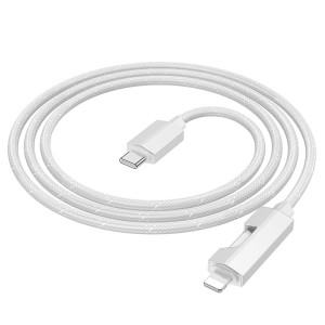 Дата кабель Hoco U123 Regent colorful 27W Type-C to Lightning (1.2m) – Сірий