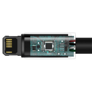 Дата кабель Baseus Tungsten Gold USB to Lightning Cable 2.4A (1m) (CALWJ-0) – Чорний