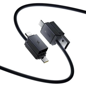 Дата кабель Baseus Versatile Two-for-Two USB/Type-C to Type-C/Lightning 60W (1m) (CB000162) – Чорний