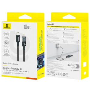 Дата кабель Baseus Display 2 Type-C to Type-C 100W (2m) (P10382702) – Чорний