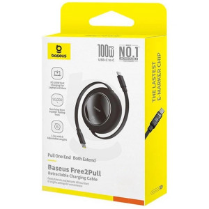Дата кабель Baseus Free2Pull Mini Retractable Type-C to Type-C 100W (2m) (P10364500113) – Чорний
