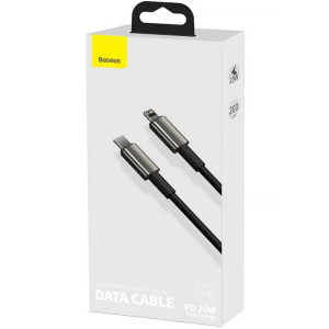 Дата кабель Baseus Tungsten Gold Type-C to Lightning PD 20W (2m) (CATLWJ) – Чорний