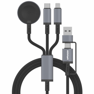Дата кабель Amaya ACD-330X 6in1 Type-C/USB to iWatch/Lightning/Type-C 100W (1.2m)