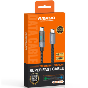 Дата кабель Amaya 50CC Type-C to Type-C 100W (1.5m) – Чорний