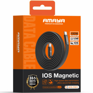 Дата кабель Amaya 316CC Type-C to Type-C 100W (1m) – Чорний