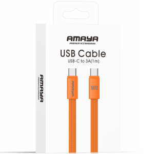 Дата кабель Amaya 317CC Type-C to Type-C 60W (1.2m) – Помаранчевий