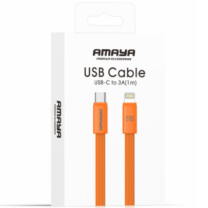 Дата кабель Amaya 317CL Type-C to Lightning 27W (1.2m) – Помаранчевий