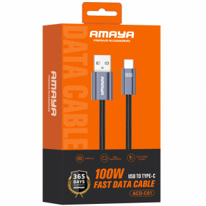 Дата кабель Amaya 61C USB to Type-C 100W (1m) – Сірий