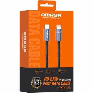 Дата кабель Amaya 61CL Type-C to Lightning 27W (1m) – Сірий