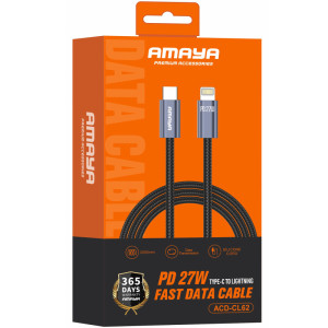 Дата кабель Amaya 62CL Type-C to Lightning 27W (2m) – Сірий
