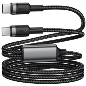 Дата кабель Acefast C22-02 2in1 Type-C to Type-C/Type-C 100W (1.2m) – Черный