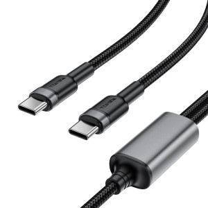 Дата кабель Acefast C22-02 2in1 Type-C to Type-C/Type-C 100W (1.2m) – Черный