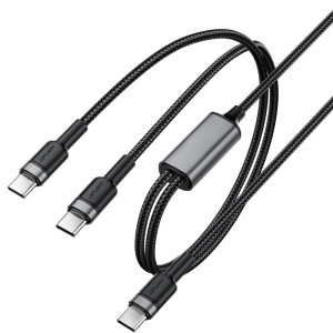 Дата кабель Acefast C22-02 2in1 Type-C to Type-C/Type-C 100W (1.2m) – Черный