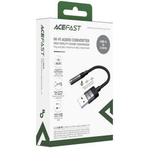 Переходник Acefast J13 USB male to AUX 3.5mm female – Черный