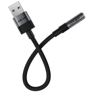 Переходник Acefast J13 USB male to AUX 3.5mm female – Черный