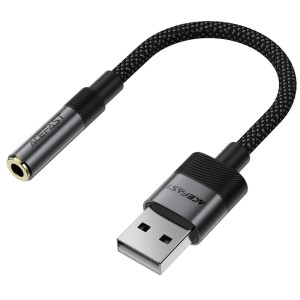Переходник Acefast J13 USB male to AUX 3.5mm female – Черный