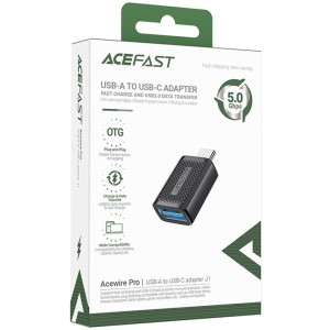 Переходник Acefast J1 Type- Male to USB Female – Черный
