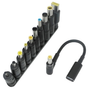 Кабель USB-C Female to DC 100W с набором переходников для ноутбука 10in1