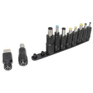 Кабель USB-C Female to DC 100W с набором переходников для ноутбука 10in1 – Черный