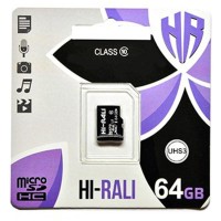 Карта памяти Hi-Rali microSDXC (UHS-3) 64 GB Card Class 10 без адаптера