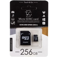 Карта памяти T&G microSDXC (UHS-3) 256 GB class 10 (с адаптером) – Черный