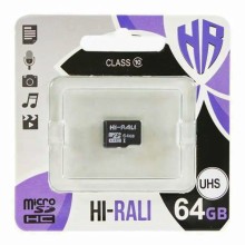 Карта памяти Hi-Rali microSDXC (UHS-1) 64 GB Card Class 10 без адаптера – Черный