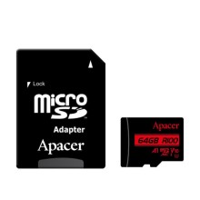 Карта пам'яті Apacer microSDXC (UHS-1) 64Gb class 10 V10 A1 R100MB/s + SD adapter