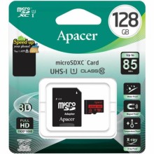 Карта памяти Apacer microSDXC (UHS-1) 128Gb class 10 R85MB/s + SD adapter – Black