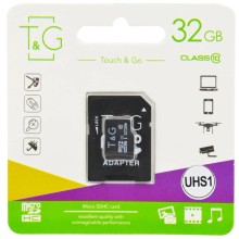 Карта пам'яті T&G microSDHC (UHS-1) 32 GB class 10 (з адаптером) – Чорний