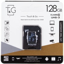 Карта памяти T&G microSDHC (UHS-3) 128 GB class 10 (с адаптером) – Черный