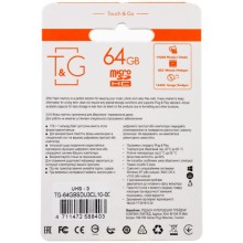 Карта пам'яті T&G microSDXC (UHS-3) 64 GB class 10 (без адаптера) – Чорний