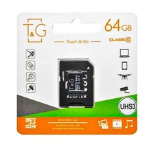 Карта памяти T&G microSDXC (UHS-3) 64 GB class 10 (с адаптером) – Черный