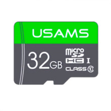 Карта памяти Usams US-ZB094 (TF High Speed Card) microSDHC Class 10 - 32GB (без адаптера) – Зеленый