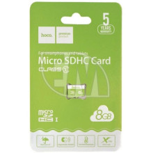 Карта памяти Hoco microSDHC Class 10 - 8GB (без адаптера) – Зеленый