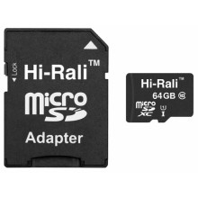Карта памяти Hi-Rali (UHS-1) microSDXC Class 10 - 64GB (с адаптером)