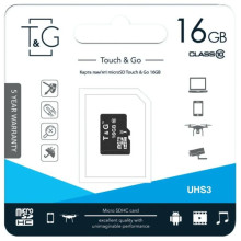 Карта памяти T&G (UHS-3) microSDHC Class 10 - 16GB (без адаптера) – Черный