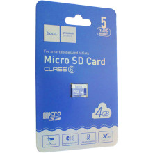 Карта памяти Hoco microSDHC Class 10 - 4GB (без адаптера) – Синий